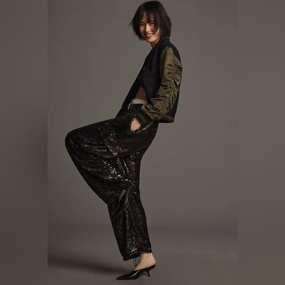 Anthropologie Sequin Cargo Pants NWT,All Products : American Fashion Style Bags On Sale